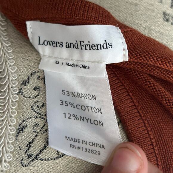 Revolve lovers and friends Waylon Halter Top in Copper Brown sz XS fall crop top - Picture 6 of 8